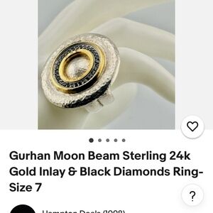 Gurhan silver 22kt .30 diamond ring